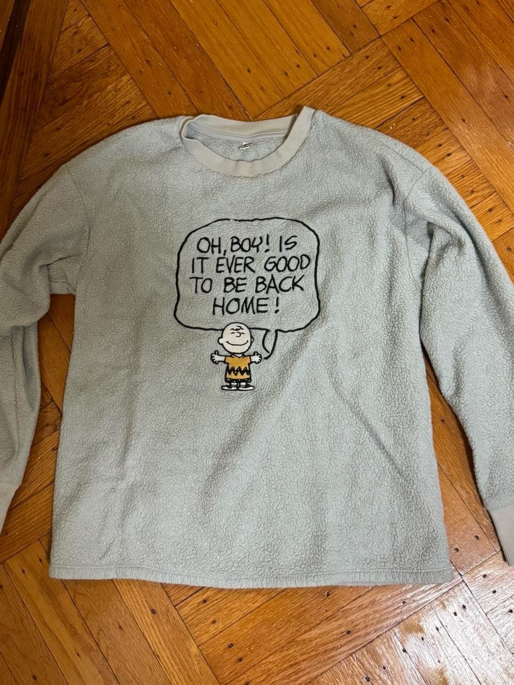 uniqlo cozy peanuts charlie brown shirt!